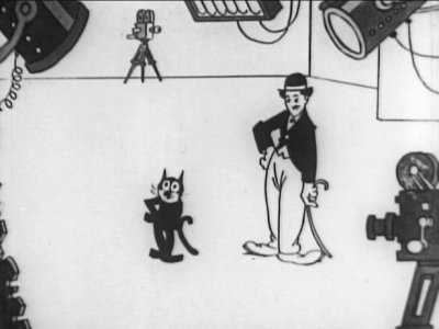 Charlie Chaplin and Felix the Cat