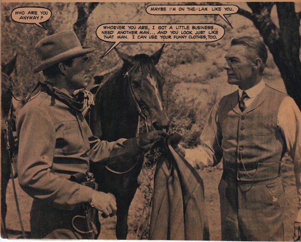 A western movie magazine published at the same as The Nevadan was released featured the movie in comic strip form in its pages. (images posted at Henry’s Western Roundcom, henryswesternroundup.blogspot.com)
