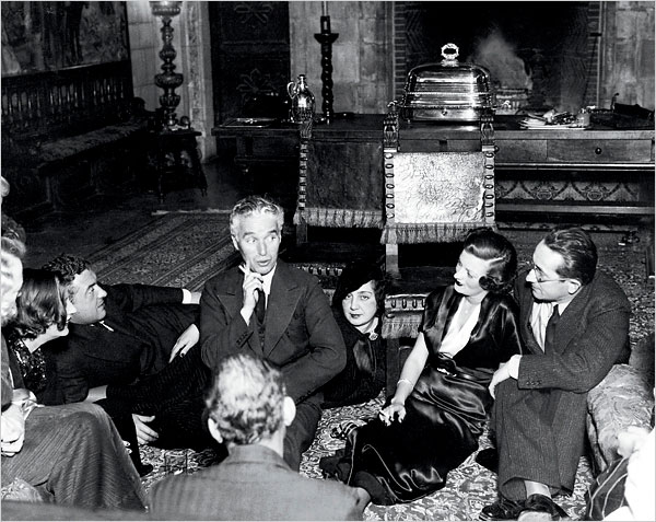 Charlie entertaining guests at Hearst Castle in an undated photograph