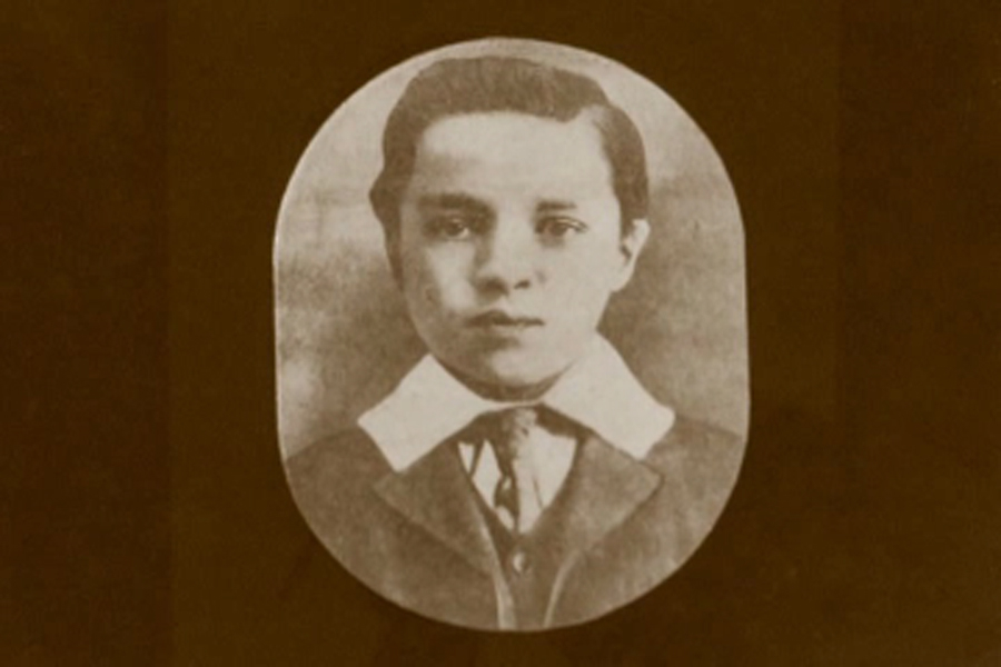 Charlie Chaplin in his first professional role as a child performer, as a member of the clog dancing troupe Eight Lancashire Lads