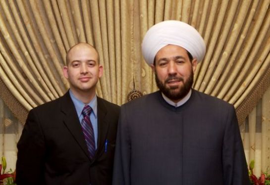 Jason Hamacher with Ahmad Bedreddin Hassoun, Grand Mutfi of Syria ((Photo: Jason Hamacher/CC-BY-NC-ND 2.0)