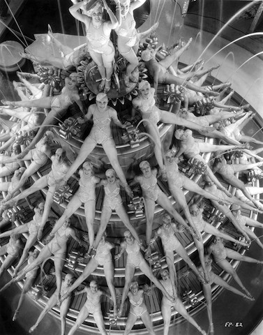 Shot from the "By a Waterfall" sequence, choreographed by Busby Berkeley,  in the film "Footlight Parade" (WB, 1933). From the collections of the Wisconsin Center for Film and Theater Research.