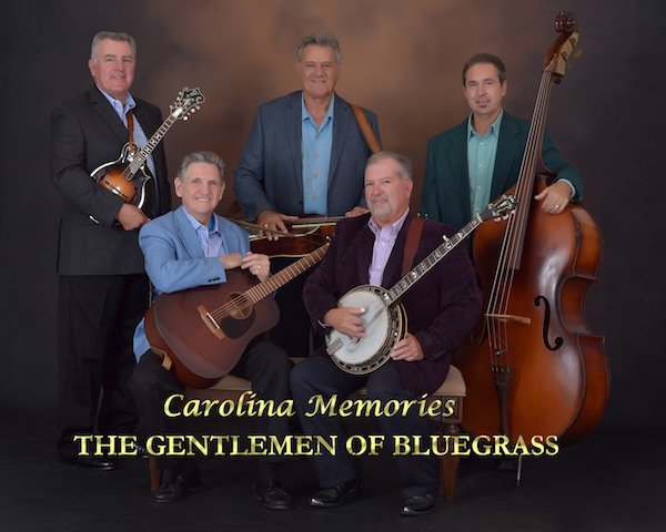 The Gentlemen of Bluegrass: (front row, from left) Danny Stanley, Randy Smith; (back row, from left) Julian Rowland, Tom Langdon, Greg Penny.