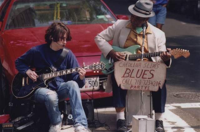 Jeremiah Lockwood, age 14, on the streets of Manhattan with Elijay Staley, aka Carolina Slim, 1993