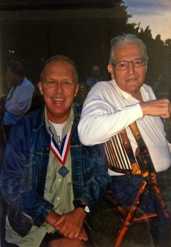 Then-ABCKO publicist Bob Merlis (left) with Allen Klein at an ABCKO summer bash. Pressed for comment, Merlis said (cryptically), "I was on the medal winning team." 