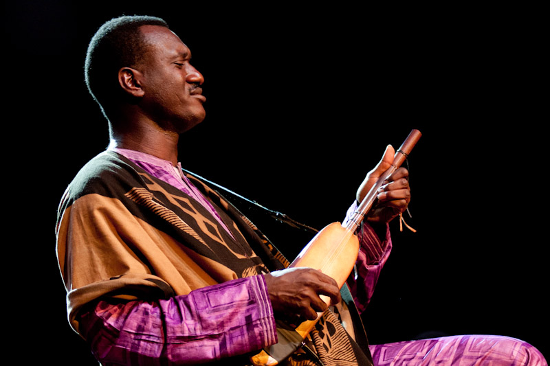 Mali’s Bassekou Kouyaté with his four-string ngoni lute: ‘This album is called Ba Power because the messages on it are important and strong. My ancestors played ngoni, I play ngoni, my son plays ngoni. That’s my family’s mission.’