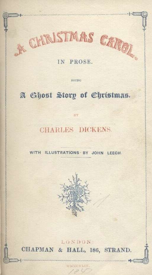 The title page from the original 1843 edition of ‘A Christmas Carol’