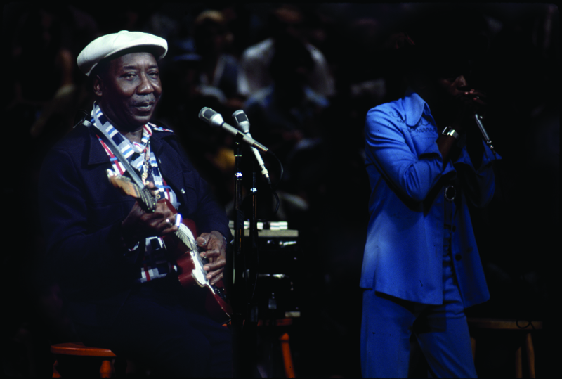 Muddy Waters, with Junior Wells on harmonica, on Blues Summit in Chicago, 1974