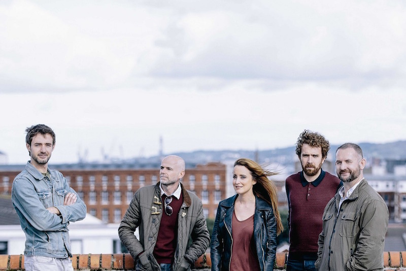 Beoga (from left: Seán Óg Graham, button accordion & guitar; Liam Bradley, piano/keys; Niahm Dunne, vocals & fiddle; Eamon Murray, bodhrán, percussion; Damian McKee, button accordion): one more stop on a journey that promises to amaze for as long as it continues.